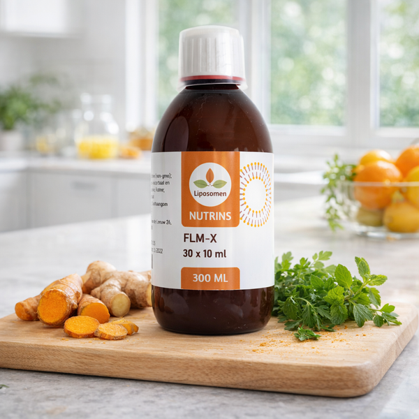 Fles Nutrins Liposomale FLM-X 300ml � antioxidant supplement bij SkinClarity Club