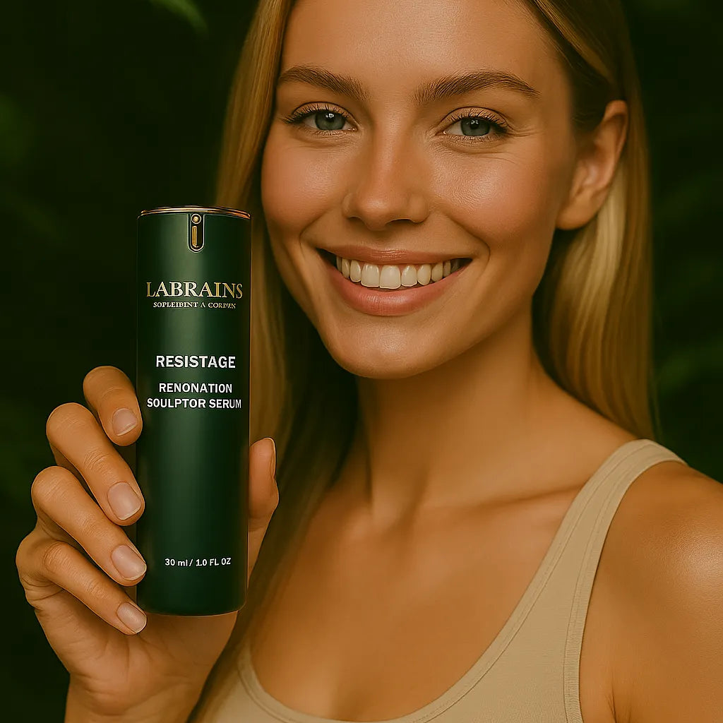 Labrains Renovation Sculptor Serum 30 ml tegen rimpels vastgehouden door model