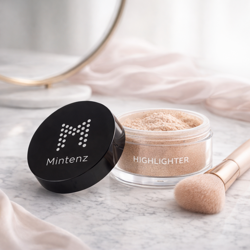 Highlighter textuur en verpakking - Mintenz minerale make-up