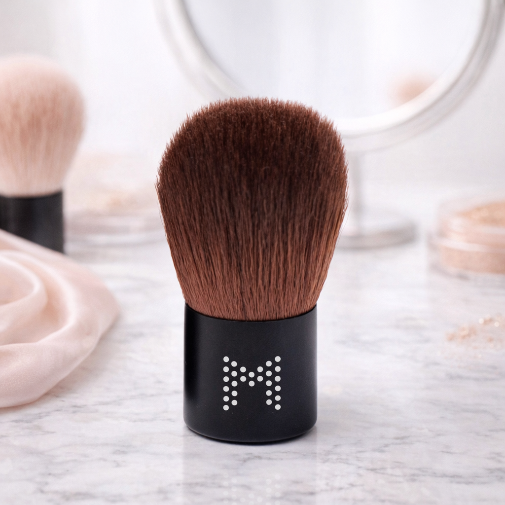 Mini Kabuki Foundation Zwart detail - Mintenz compacte make-up kwast