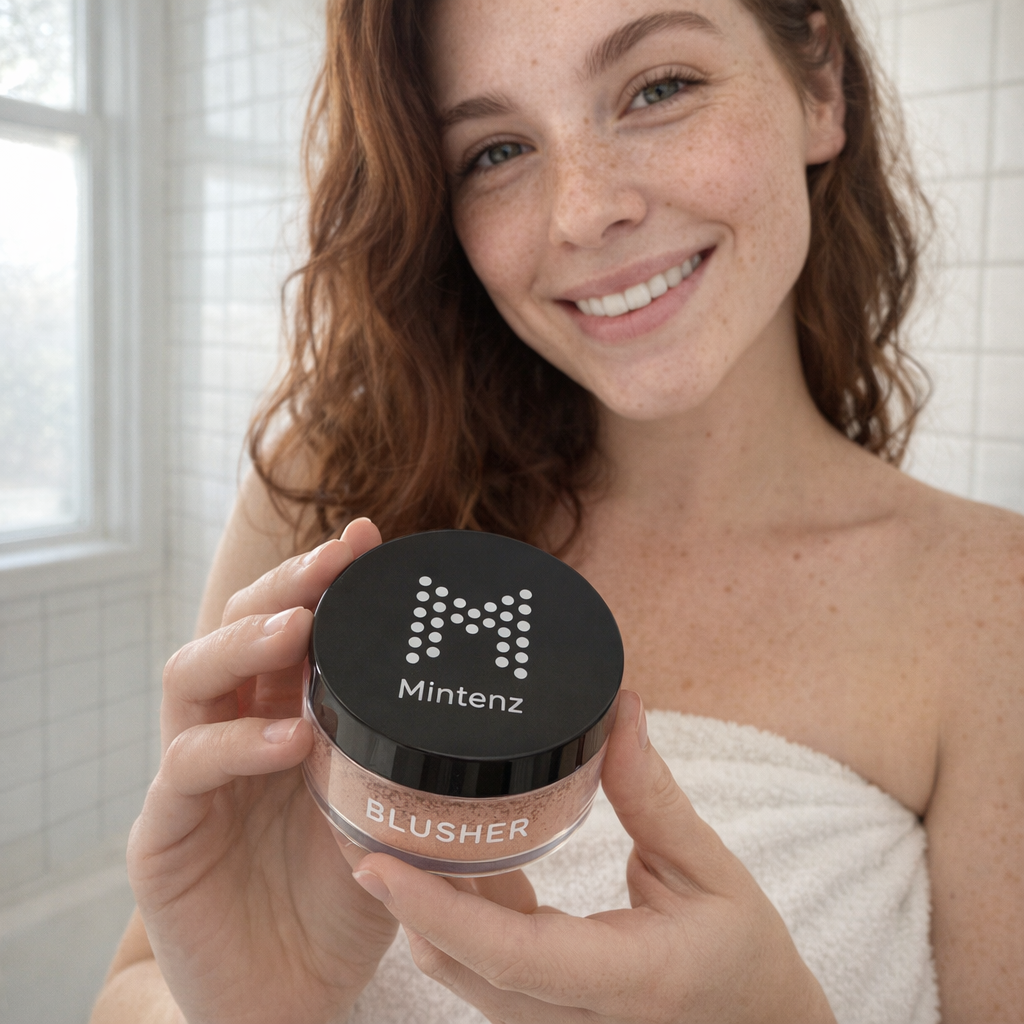 Blusher in make-up routine voor gevoelige huid - Mintenz