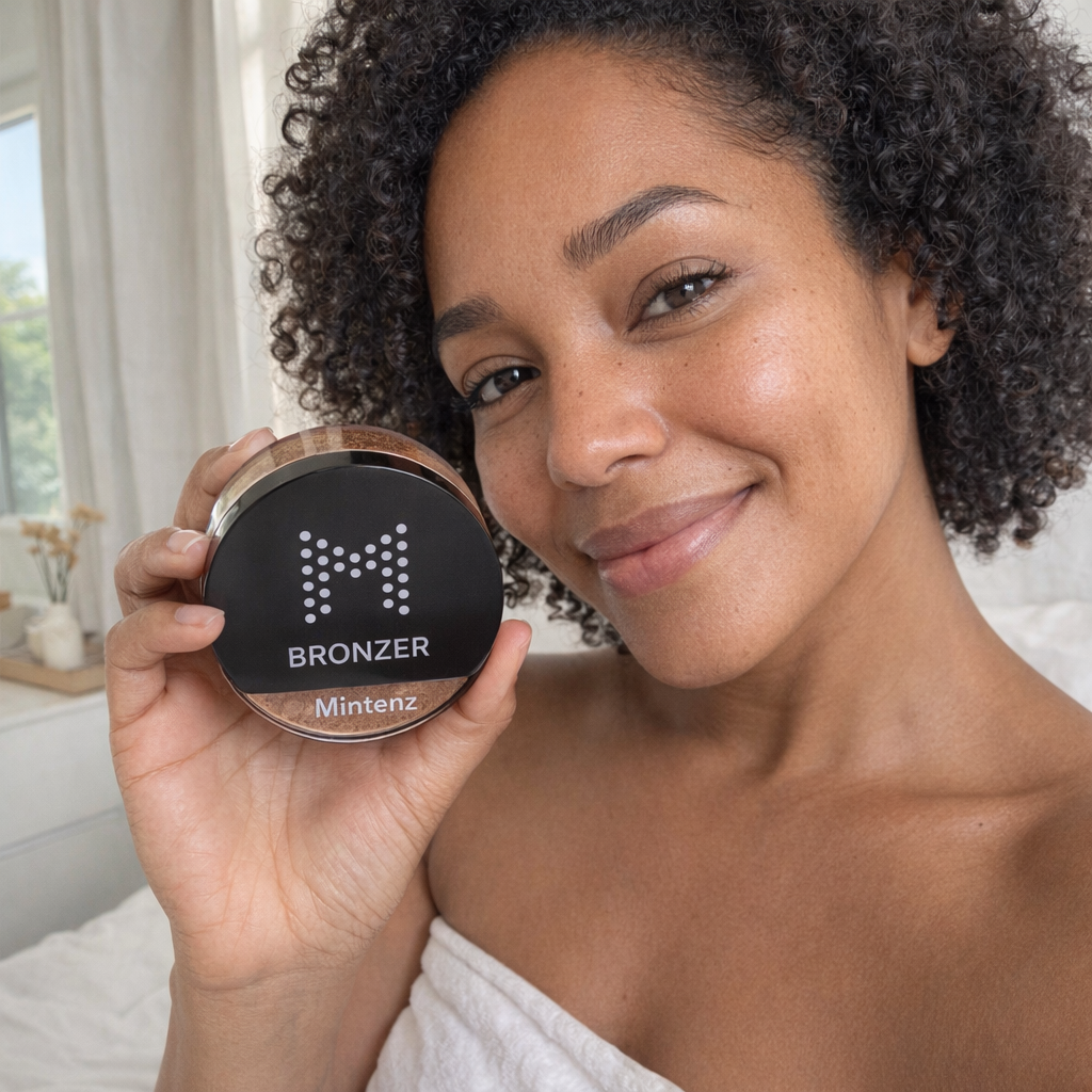 Bronzer in make-up routine voor gevoelige huid - Mintenz